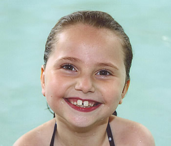 Sarah at the swimming pool